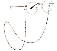 (As show, One size) 2pcs Eyeglass Chains Colorful Beads Sunglasses Retainer NecklaceStrap Eyewear Lanyard Beaded Chains