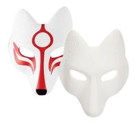 (As show, One size) 2pcs Foxes Mask Masquerade Costume Mask Carnival Party Cosplay Mask Party Supply