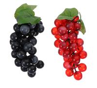 (As show, One size) 2Pcs Imitation Fruit Models Grapes Shooting Props Early Educational Plaything