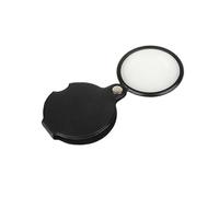 (As show, One size) 2PCS Promotion, AGILITY Mini Foldable Leather Magnifier Magnifier Portable 5X Mini HD Optical Glass Lens Magnifying Glass for Old Man Pocket Reading T