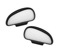 (As show, One size) 2pcs Rearview Blind Spot Mirror,Wide Angle Car Blind Spot Mirror,360 Degree Car Auxiliary Mirror(Black)