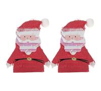 (As show, One size) 2pcs Santa Clause Shaped Pinata Christmas Party Pinata Decor Candy Filled Photo Prop