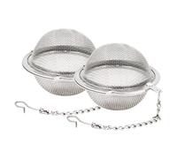 (As show, One size) 2Pcs Stainless Steel Mesh Tea Ball 2.1 Inch Tea Infuser Strainers Tea Strainer Filters Tea Gap Diffuser for Tea
