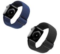 (As show, One size) 2PCS Stretchy Watch Band Compatible for Apple Watch Band 45mm 44mm 42mm, Comfortable Adjustable Sport Band for iWatch Series SE 7 6 5 4 3 2 1 Women Me
