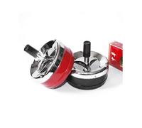 (As show, One size) 2PCS Swivel Ashtray, Set of Two Revolving Round Ashtray with Push Button, Smell Proof Rotating Ashtray Metal Swivel Ashtray for Indoor and Outdoor -Bl