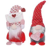 (As show, One size) 2pcs Valentine's Day Gnome Doll Lovely Tabletop Adornment Faceless Doll Ornament