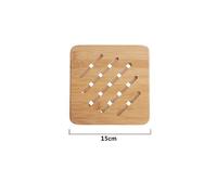 (As show, One size) 2PcsHot Pad Pot Holders Heat Insulation Pads Square Grid Bamboo Placemat Heat Resistant Table Mats (square small 15CM)