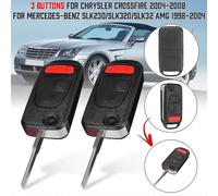 (As show, One size) 2X For Chrysler Crossfire 2004 - 2008 FLIP KEY REMOTE FOB CASE 4 Button