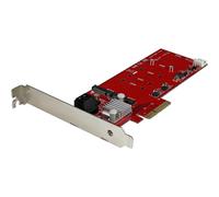 (As show, One size) 2x M.2 NGFF SSD RAID Controller Card plus 2x SATA III Ports - PCIe - Two Slot PCI Express M.2 RAID Card plus Two SATA Ports (PEXM2SAT3422)