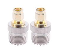 (As show, One size) 2x SMA Male to UHF Female SO239 SO-239 Jumper Plug RF Adapter Connect PL-259