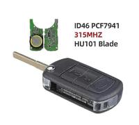 (As show, One size) 3 Button Folding Car Remote Key Control 315/433mhz For Land Rover Range Rover Sport Discovery 3 Hu101 Id46 Pcf7941 Chip