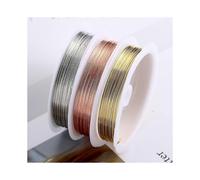 (As show, One size) 3 colours of copper wire handmade copper wire jewellery wire 0.4mm shaped wire gold silver natural