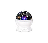 (As show, One size) 3 Modes Starlight Moonlight 360 Rotatable Romantic Moonlight Kids Room Children Night Light Romantic Home Decor Light Gift White