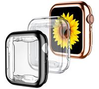 (As show, One size) 3 Pack Compatible with Apple Watch Case 38mm, Soft HD High Sensitivity Screen Protector with TPU All Around Anti-Fall Bumper Protective Case for iWatc