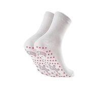 (As show, One size) 3 pack Tourmaline Self Heating Socks Winter Warm Feet Comfortable Breathable Heated Socks For Men Women White