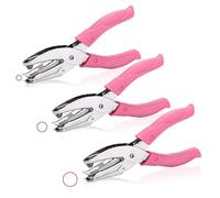 (As show, One size) 3-piece handheld punch (three sizes), metal punch single hole soft grip punch pliers, multiple capacity punch paper punch, suitable for home, office,