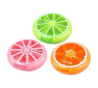 (As show, One size) 3 Pieces Daily Pill Organizer Travel Plastic Pill Box Dispenser For Medicine And Vitamins