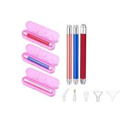 (As show, One size) 3 Pieces LED Diamond Painting Drill Pen 5D Luminous Diamond Painting Pen Painting Glue Accessories, 15 Pen Heads (Pink, Blue, Red)