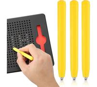 (As show, One size) 3 Pieces Replacement Stylus Pen Magnetic Drawing Pen Magnetic Replacement Pens for Magnapad Magnetic Drawing Board A to Z and Numbers 0 to 9, Yellow
