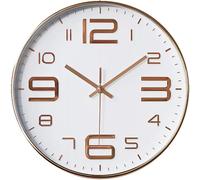 (As show, One size) 30 cm Wall Clock, Modern Quartz Silent, Non-Ticking Battery Operated Decorative Clock for Living RoomBedroom(White Rose)