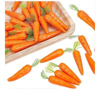 (As show, One size) 30 Pcs Mini 8cm Realistic Artificial Carrots Fake Fruit Realistic Carrots Simulation Foam Pomegranate for Flower Arrangements Halloween Christmas Home