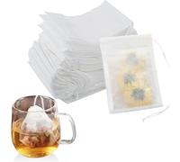 (As show, One size) 300 Disposable Paper Tea Filter, 7cm X 9cm Disposable Tea Filter with Drawstring, Disposable Tea Bag, Tea Filter for Flavored Tea, Spices, Vanilla, La