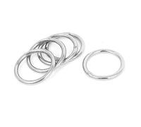 (As show, One size) 30mm x 3mm Stainless Steel Webbing Strapping Welded O Rings 5 Pcs