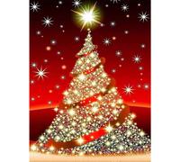 (As show, One size) 30x40 5D Diamond Painting Christmas Tree, Christmas Diamond Embroidery, Diamond Canvas Full kit Cross Stitch Embroidery Living Room Bedroom Wall Stick