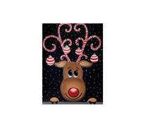 (As show, One size) 30x40cm 5D Diamond Painting Christmas Deer, Christmas Diamond Embroidery, Diamond Canvas Full kit Cross Stitch Embroidery Living Room Bedroom Wall Sti