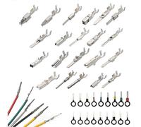 (As show, One size) 340Pcs 1/1.5/1.8/2.2/2.8/3.5mm Terminal Pins Wire Harness Pin Male Female Automotive Electrical Con