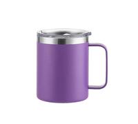 (As show, One size) 350ml Tasses caf en Acier Inoxydable avec Couvercle, Gobelet isotherme double paroi avec poigne, Tasse de Voyage en Acier Inoxydable pour les boisso