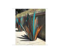 (As show, One size) 35cm,Rustic Tequila Blue Sculpture - Art Decoration Home Deco Statue, Garden Figurines, Lawn Ornaments, Garden Stakes, Metal Agave Plants for Outdoor