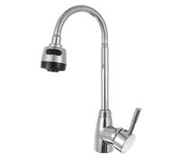 (As show, One size) 360 Rotatable Pull Out Solid Brass Kitchen Mixer Faucet, Single Handle Spray Spout, Adjustable Spout