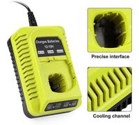 (As show, One size) 3A 12V-18V Replacement Charger for Ryobi 18V P117 P118 P113 BCL1418 260051002 Charger Compatible with Ryobi 18V Battery