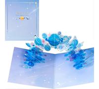 (As show, One size) 3D Birthday Card, Graduation Card, Commemorative Card, Happy Planet Pop-up Card, with Envelope
