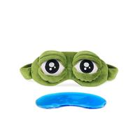 (As show, One size) 3D Eye Mask Sleeping, Fluff Face Sleeping Funny Novelty Cartoon Frog Eye Cover Eyeshade Night Mask Sleep Travel Mask (Green)