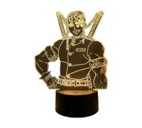 (As show, One size) 3D Illusion Anime Lamp Demon Slayer Night Light Cool Uzui Tengen Figure Acrylic LED Light for Kids Room Decor USB Table Lamp Boys Girls Birthday Chris