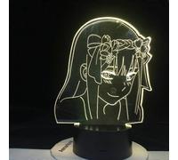 (As show, One size) 3D Illusion Lamp Anime Zero Two Figure New Nightlight Kids Child Girls Bedroom Decor Light Manga Gift Anime Lamp led Night Light for Kids 7 Color Touc