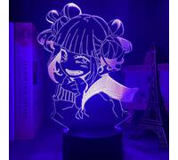 (As show, One size) 3D Illusion Lamp Night Light Himiko Toga 3D Lamp Anime My Hero Academia Lamp for Kids Bedroom Decor Himiko Toga Led Night Light Birthday Gift Manga Ta