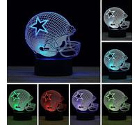 (As show, One size) 3D Illusion LED Night Light,7 Colors Gradual Changing Touch Switch USB Table Lamp for Holiday Gifts or Home Decorations (Baseball Helmet)
