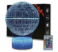 (As show, One size) 3D Illusion Star Wars Night Light, 7 Color Change Decor Lamp with Remote Control, Perfect Gifts for Kids and Star Wars Fans (MY184-Death Star)