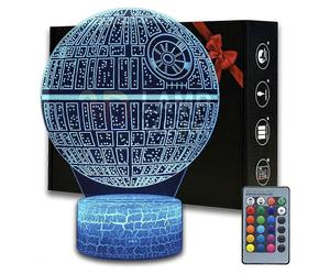 (As show, One size) 3D Illusion Star Wars Night Light, 7 Color Change Decor Lamp with Remote Control, Perfect Gifts for Kids and Star Wars Fans (MY184-Death Star)