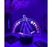 (As show, One size) 3D Lamp, Harry Styles Night Light 16 Color with Remote and Smart Touch 3D Vision Lamp Singer Idol Creative Control Styles, Decor Bedside
