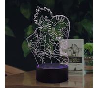 (As show, One size) 3D LED Night Light Japan Anime Monkey D Luffy Cool 16 Color Change Remote Contol Desk Table Lamp Fans Party Decor Bedside Sleep Nightstand Lamp