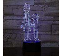 (As show, One size) 3D Led Night Light Lamp Cartoon Rick et Morty Colorful Nightlight for Children s Bedroom Decoration Cool Kids Gift Baby 3D Lamp