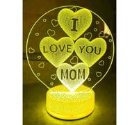 (As show, One size) 3D Love Heart Night Light Led Touch Switch Decor Table Desk Optical Illusion Lamps 7 Color Changing Lights LED Table Lamp Xmas Home Love Birthday Chil