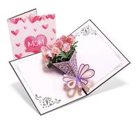 (As show, One size) 3D Mother's Day Greeting Card, Birthday Card For Mom, Carnation Flower Greeting Card, Best Gift For Mom's Birthday And Mother's Day