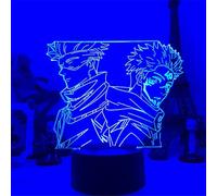(As show, One size) 3D Night Light Anime Lamp Satoru Gojo Jujutsu Kaisen Led Night Light Yuji Itadori for Room Deco Birthday Gift Jujutsu Kaisen Lamp Yuji Itadori