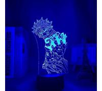 (As show, One size) 3D Night Light for Kids Toys Lamp Fairy Tail Led Light Anime Figure for Home Decor Birthday Gift Manga 3D Night Lamp Natsu Dragneel Touch Control lamp