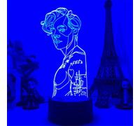 (As show, One size) 3D Night Light, Harry Styles Lamp 16 Color with Remote and Smart Touch 3D Vision Lamp Singer Idol Creative Control Styles, Decor Bedside